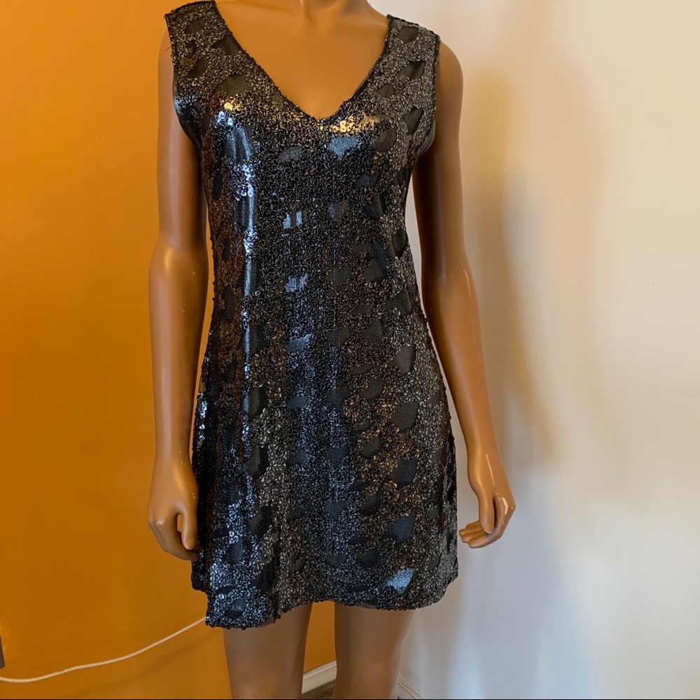 Express pewter sequined dress